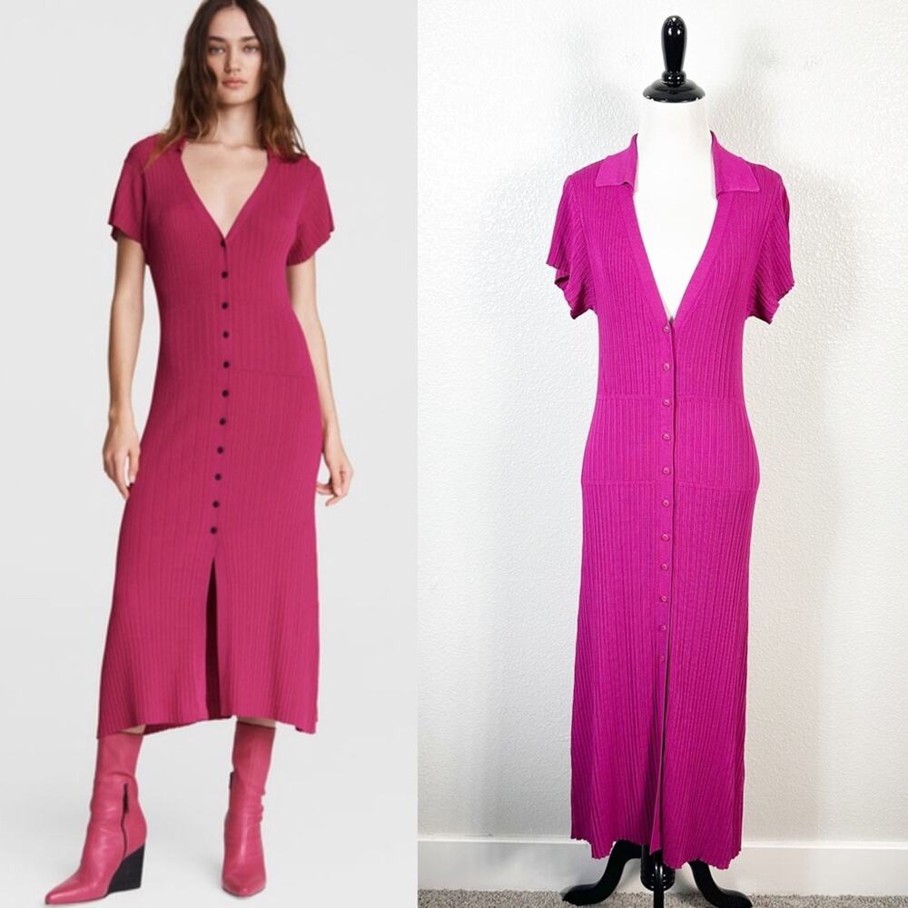 Rag & Bone Fuchsia Midi Dress